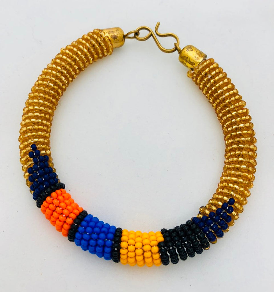 2 Beaded Maasai bracelets with snap closure – Tafrija African Accessories