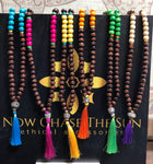 Silver Bead and Tassel Festival Necklace (Various Colors) - Now Chase the Sun