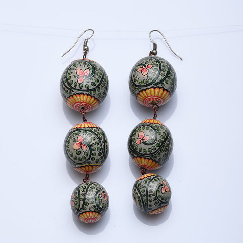 Zola Long Mughal Mural Hand Painted Seed Earrings - Now Chase the Sun
